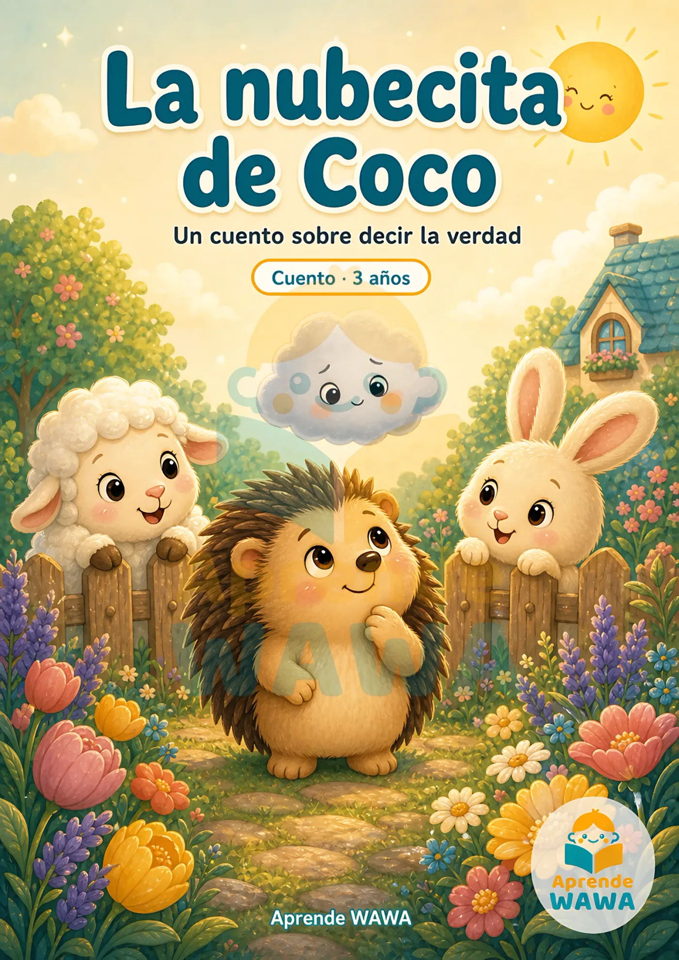 Lámina de Cuento "La nubecita de Coco" para niños de 3 años – Valor: decir la verdad (con ficha de comprensión)