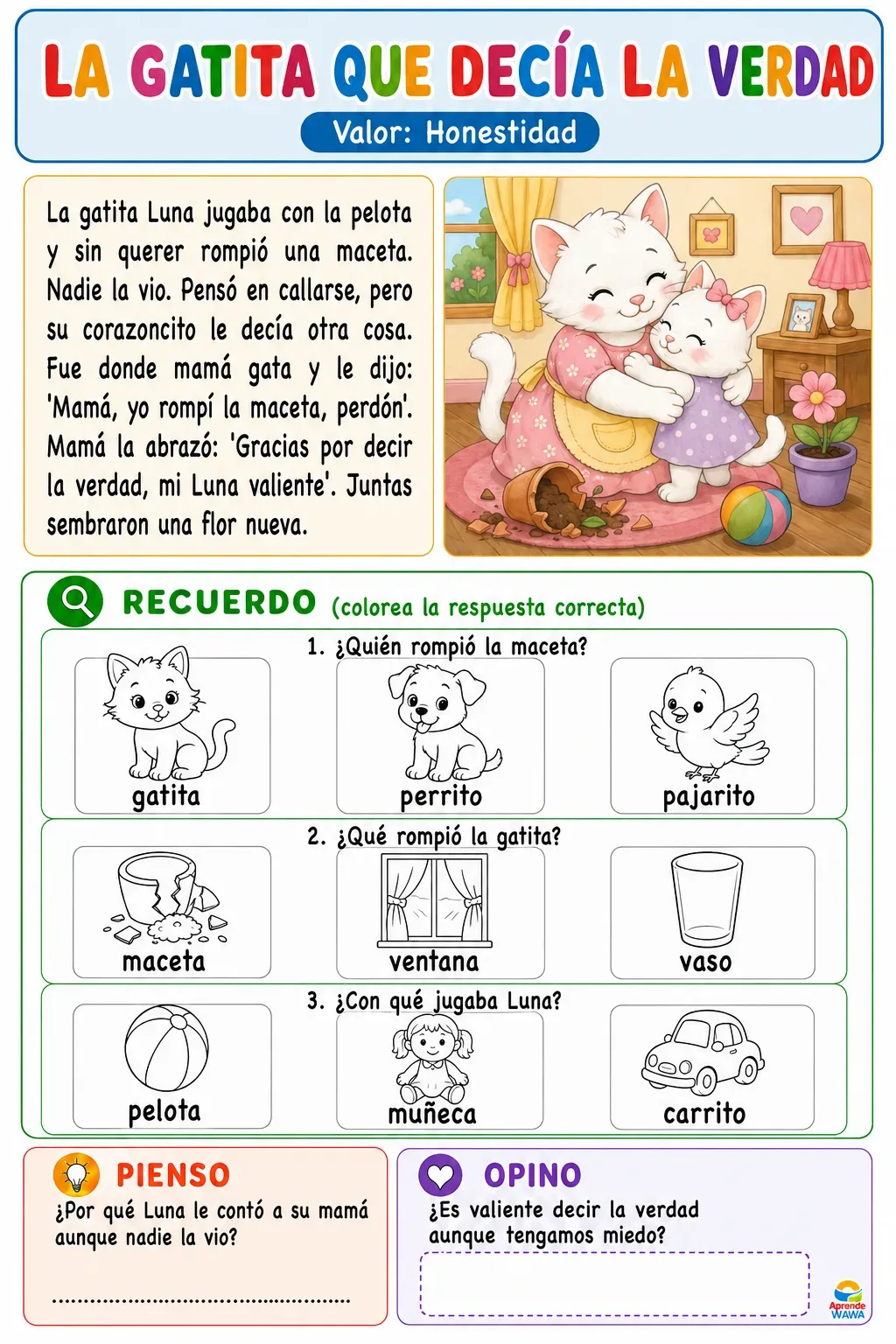 Lámina de 📖 Fichas de Comprensión Lectora – Preguntas literales, inferenciales y criteriales