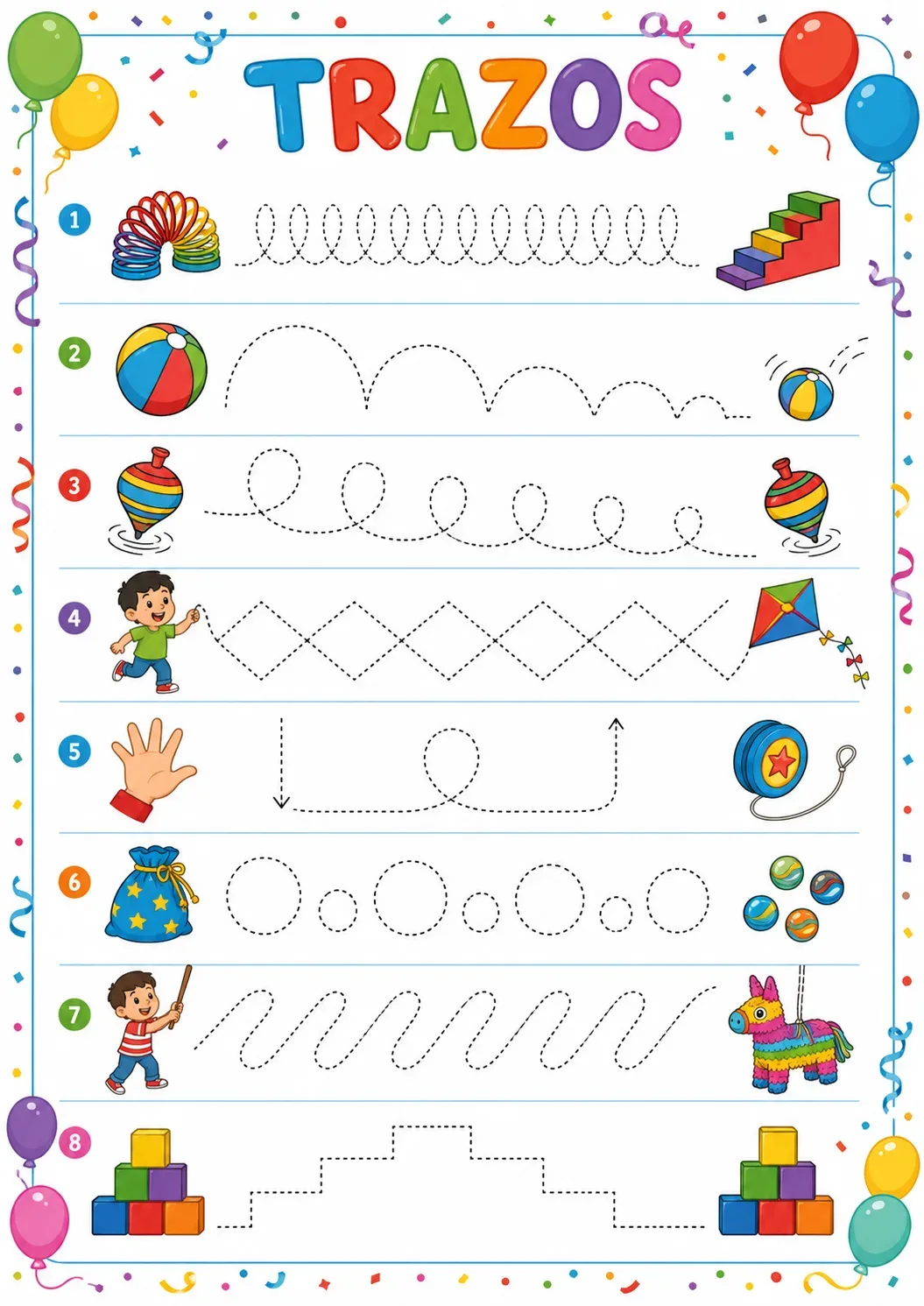 Lámina de ✏️ Fichas de Grafomotricidad – Trazos y movimientos para pequeñas manos