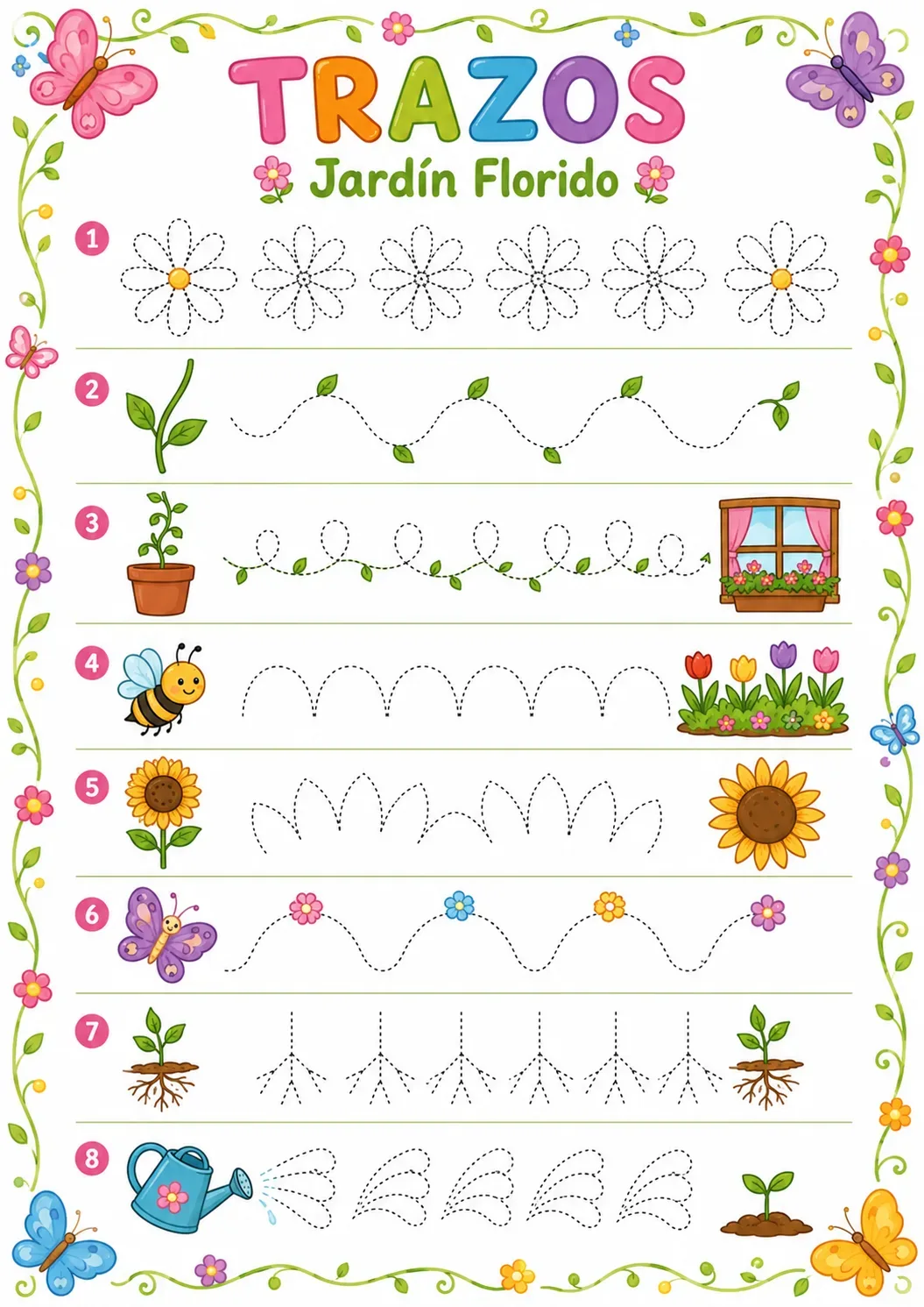 Lámina de ✏️ Fichas de Grafomotricidad – Trazos y movimientos para pequeñas manos