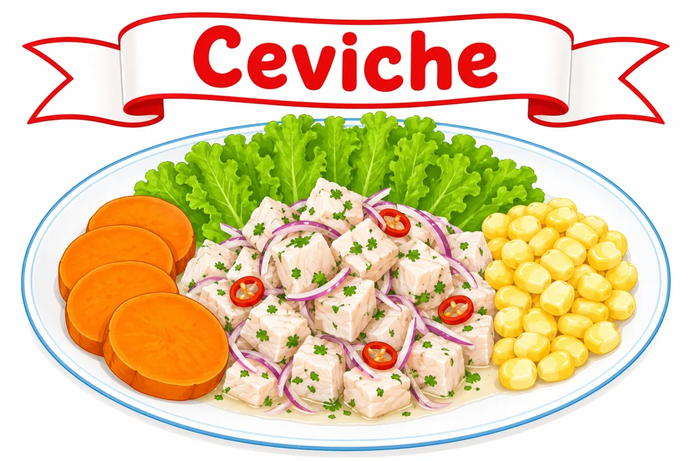 Lámina de 🐟 Platos Típicos de la Costa Peruana – Láminas ilustradas