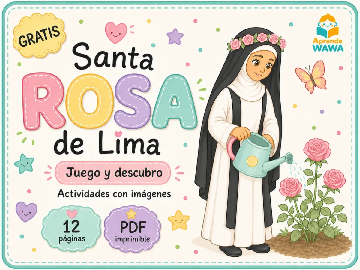 Vista previa de Actividades de Santa Rosa de Lima con imágenes para el jardín