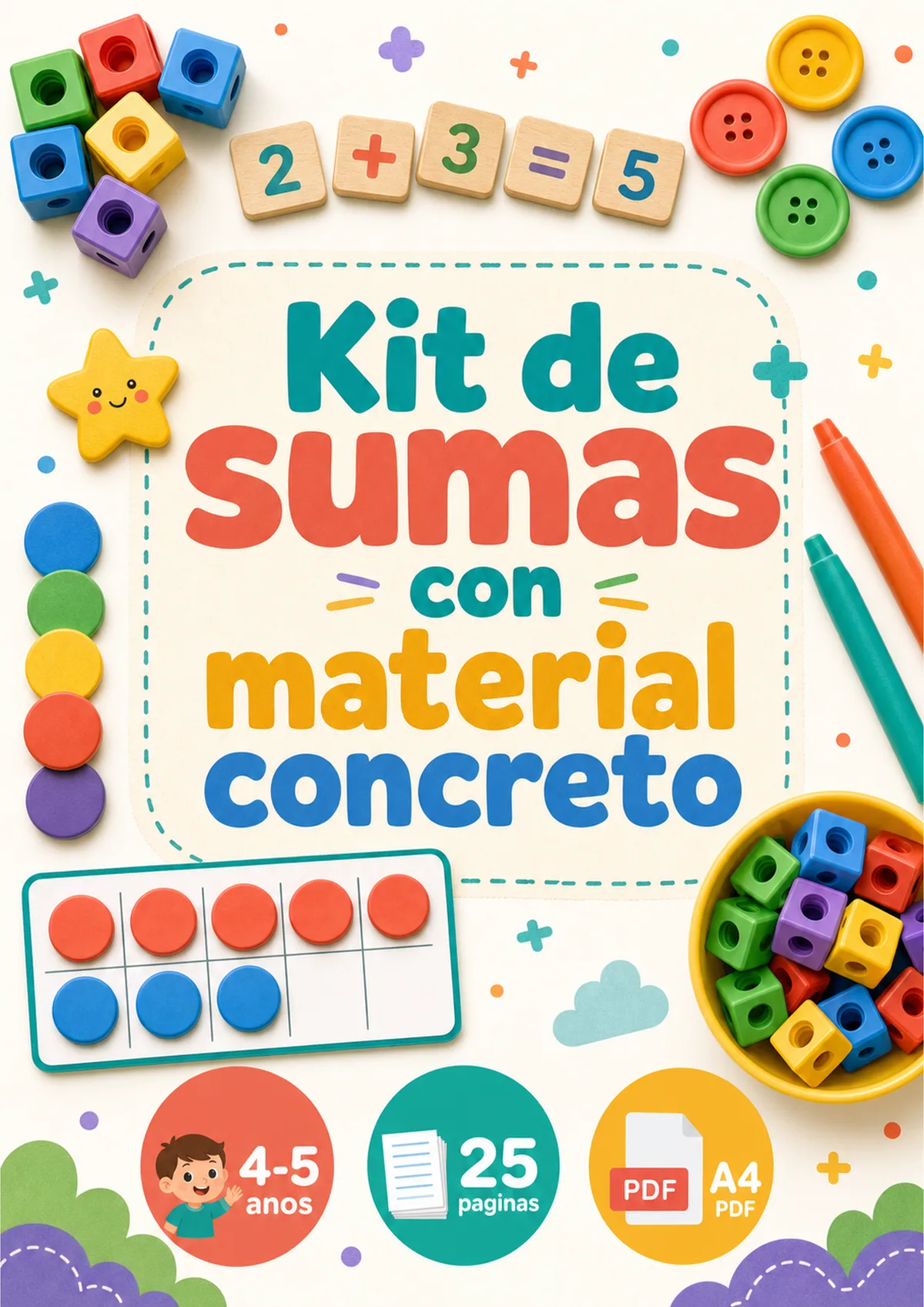 Vista previa de Kit de sumas con material concreto