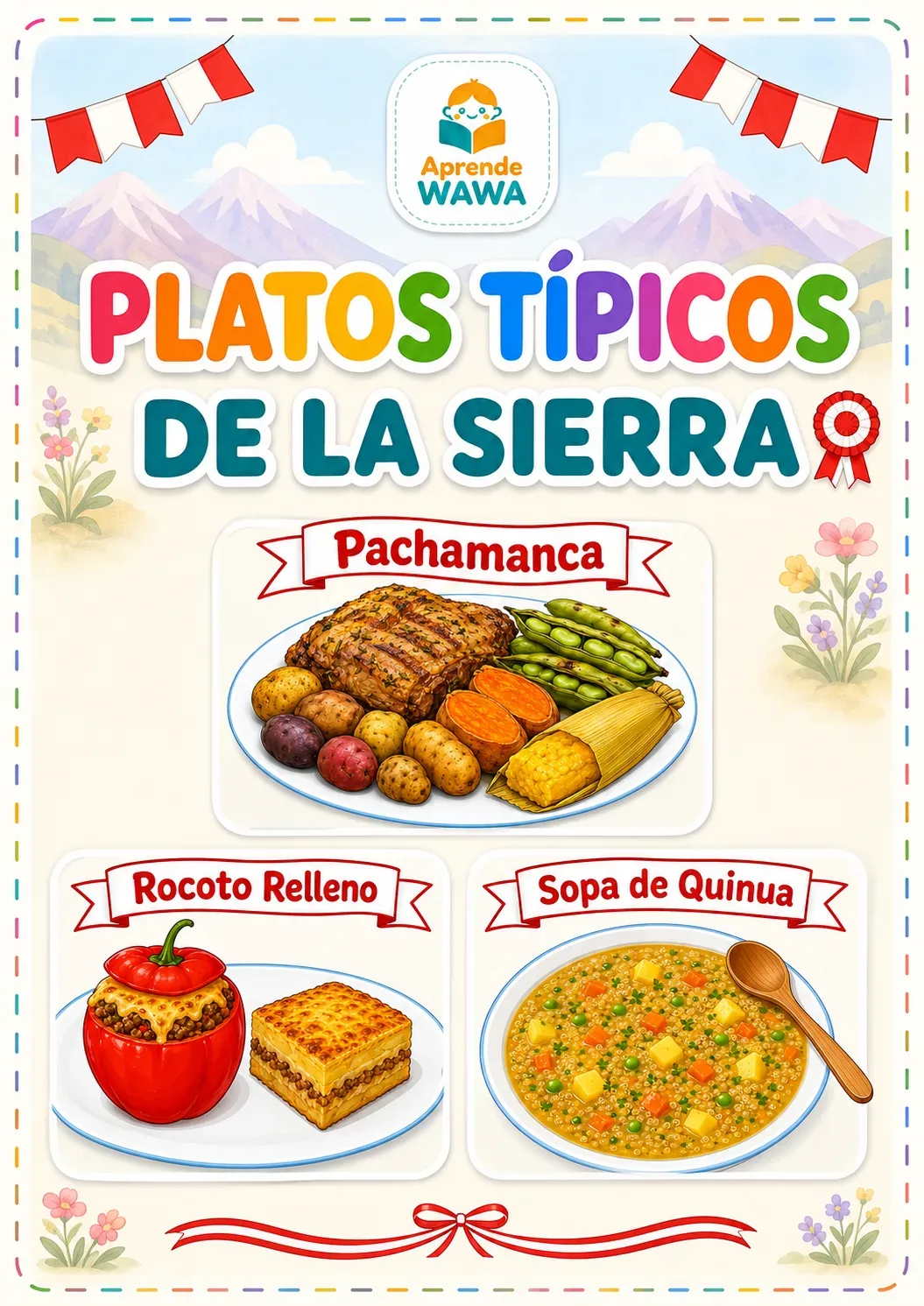 Vista previa de 🍲 Platos Típicos de la Sierra Peruana – Láminas ilustradas