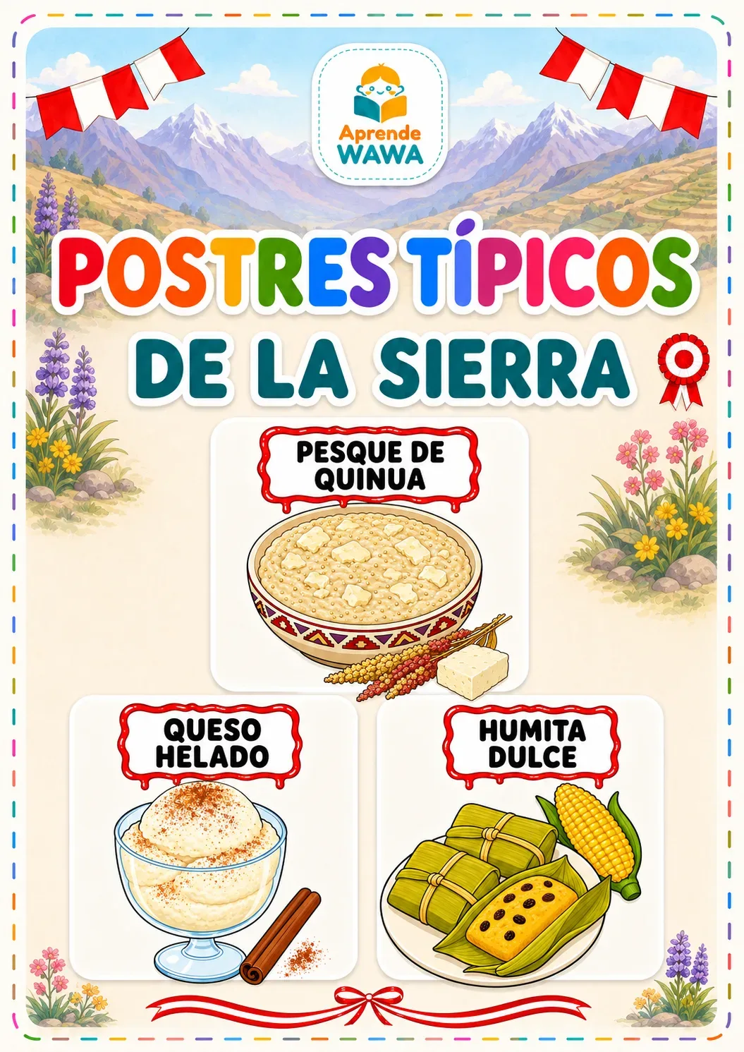 Vista previa de 🍮 Postres Típicos de la Sierra Peruana – Láminas ilustradas