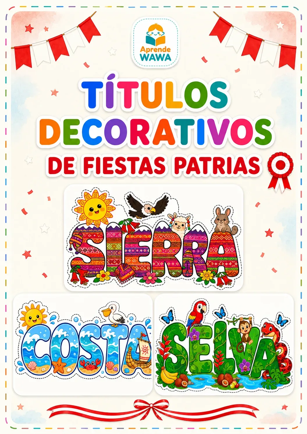 Vista previa de 🌊 Títulos Decorativos de la Costa Peruana – Fiestas Patrias
